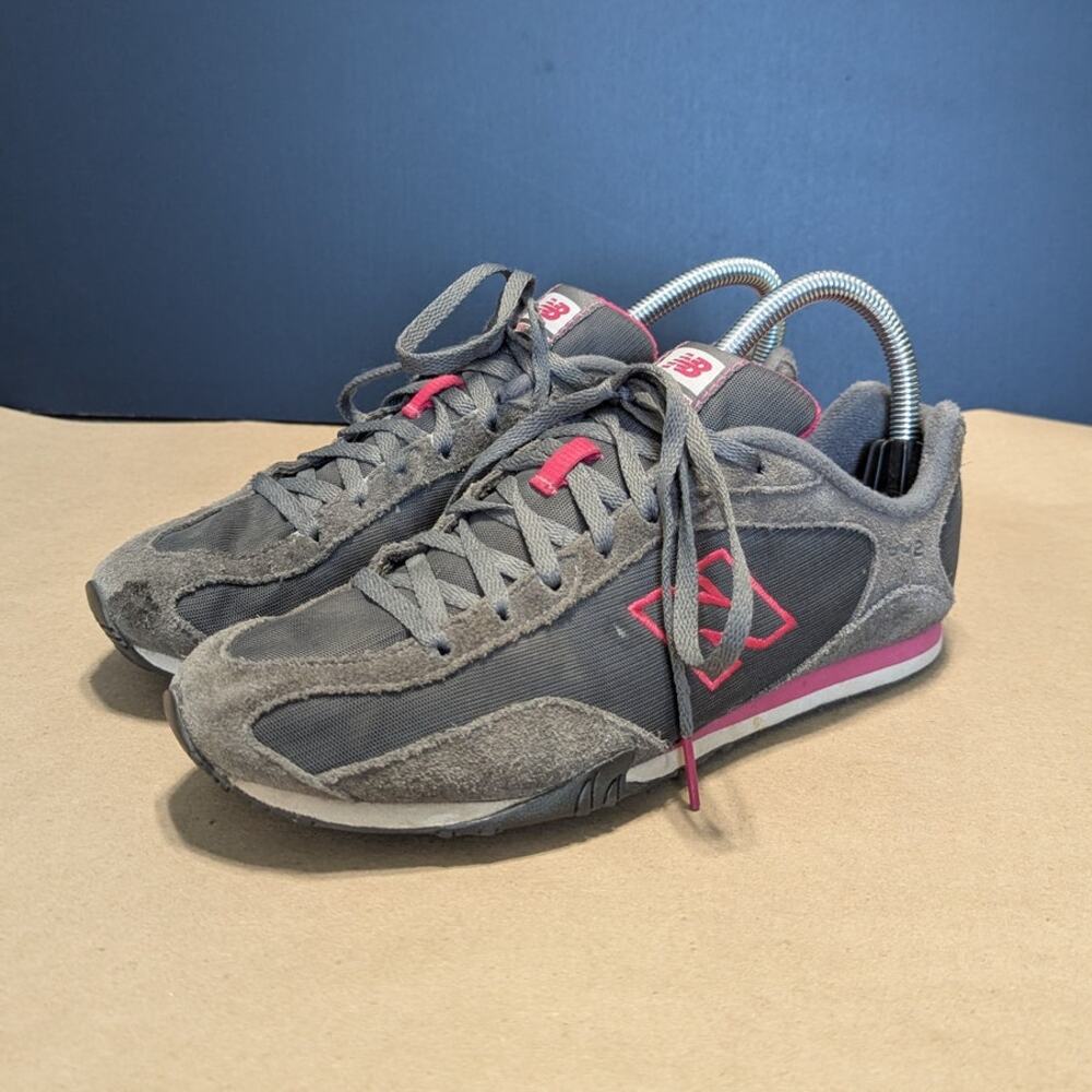 New Balance 442 Suede Sneakers Running Shoes Gray Pink Womens 7.5 Activewear